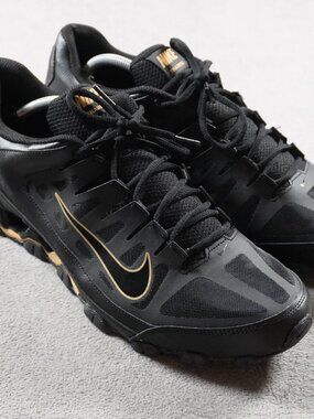 Nike Reax 8 TR Shoes Mens Size 13 Black Gold Training Sneakers 621716-020